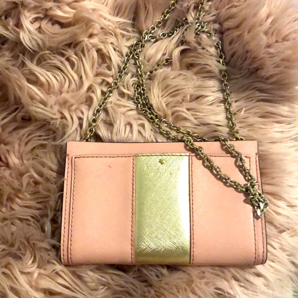 Kate Spade Blush Crossbody with Metallic Stripe